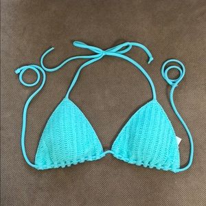 Victoria’s Secret Aqua Crochet Bikini Top